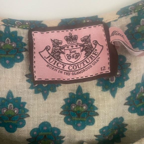 Juicy Couture Mandala Print Flutter Sleeve Boho Top Size Small - Picture 5 of 7